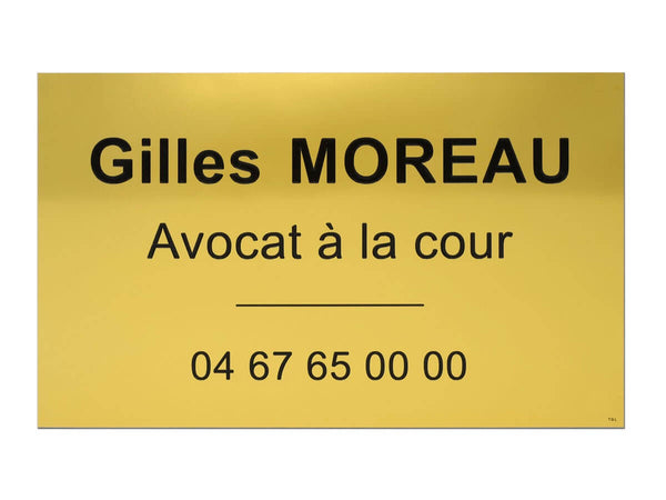 Plaque d'avocat à la cour