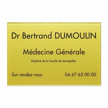 Plaque professionnelle Plexiglass
