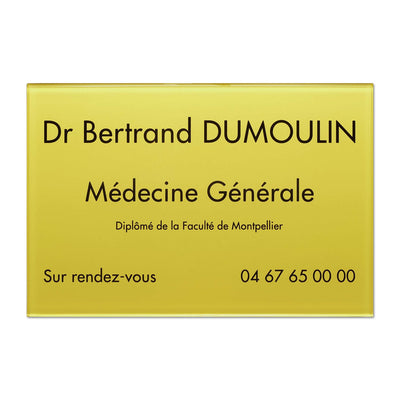 Plaque professionnelle Plexiglass