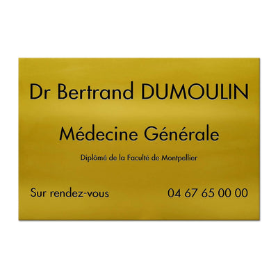 Plaque professionnelle Aluminium