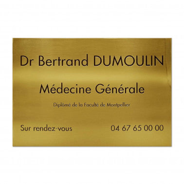 Plaque professionnelle Laiton