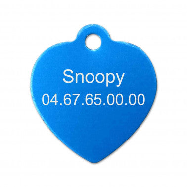 Médaille chien petit coeur alu
