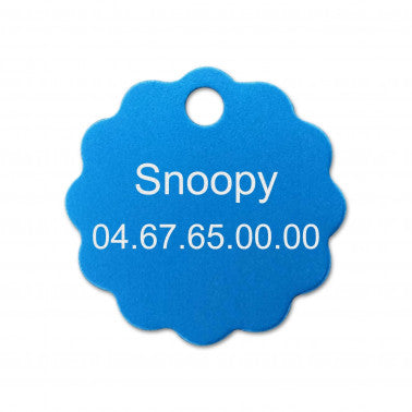 Médaille chien petite fleur alu