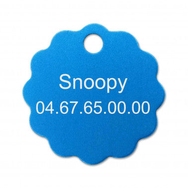 Médaille chien grande fleur alu