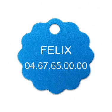 Médaille chat petite fleur alu