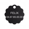 Médaille chat petite fleur alu