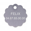 Médaille chat grande fleur alu