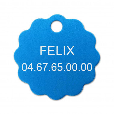 Médaille chat grande fleur alu