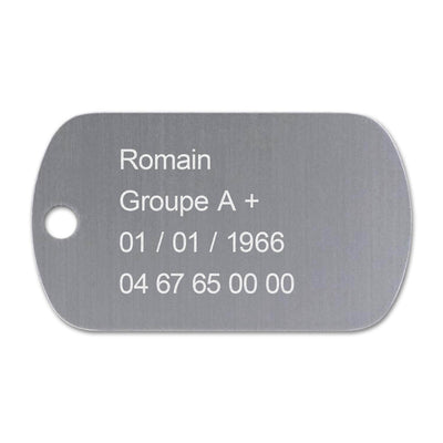 Plaque militaire alu
