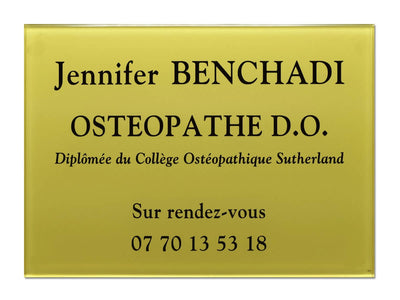 Plaque pro ostéopathe
