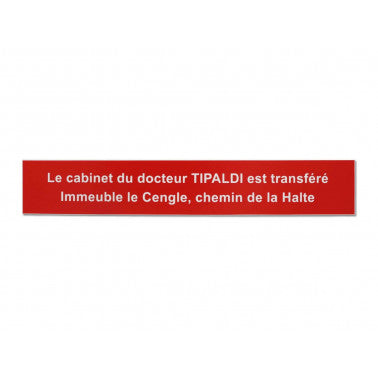 Plaque transfert de cabinet