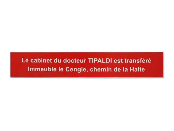 Plaque transfert de cabinet