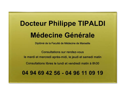 Plaque médecin généraliste