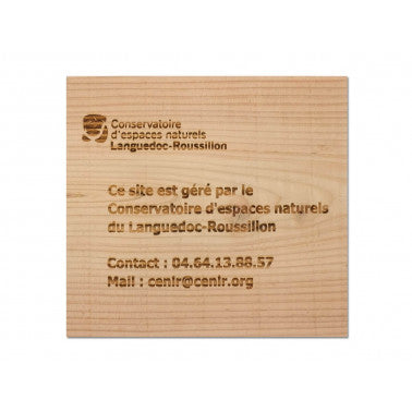Panneau bois avec logo