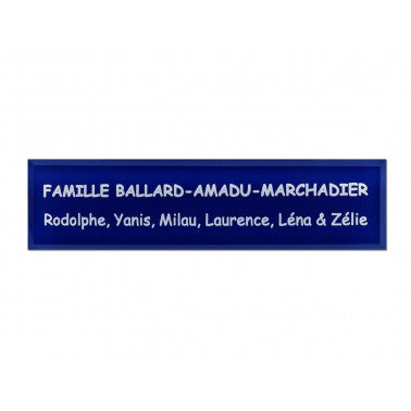 Plaque boite aux lettres bleu