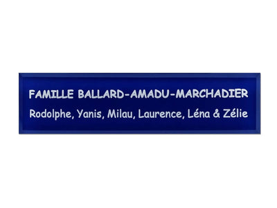Plaque boite aux lettres bleu