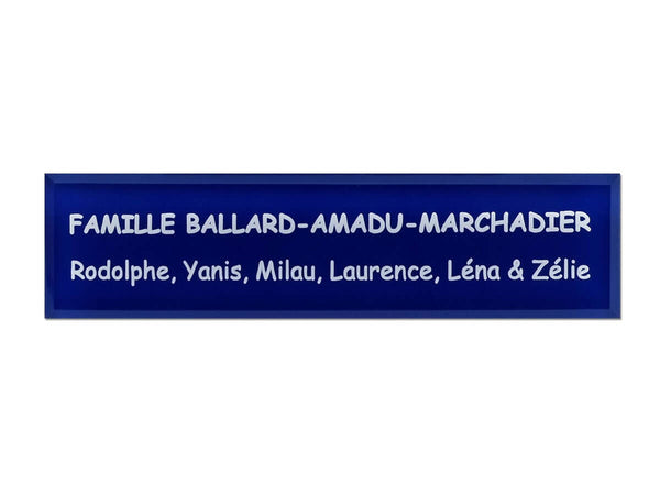 Plaque boite aux lettres bleu