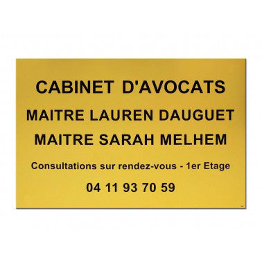 Plaque cabinet d'avocats