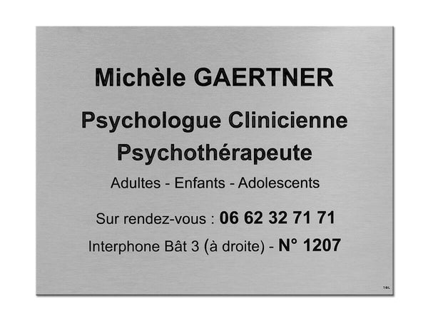 Plaque psychologue clinicienne