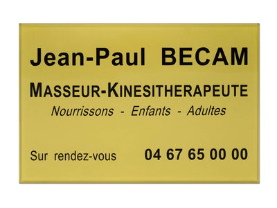 Plaque kinésithérapeute