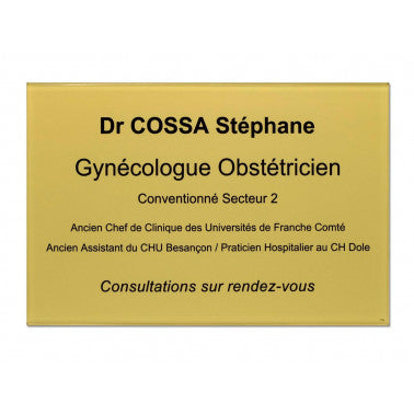 Plaque pro gynécologue