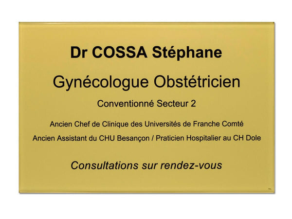 Plaque pro gynécologue