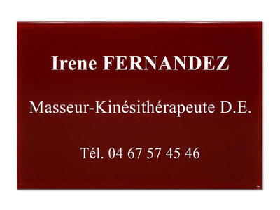 Plaque pro masseur kiné