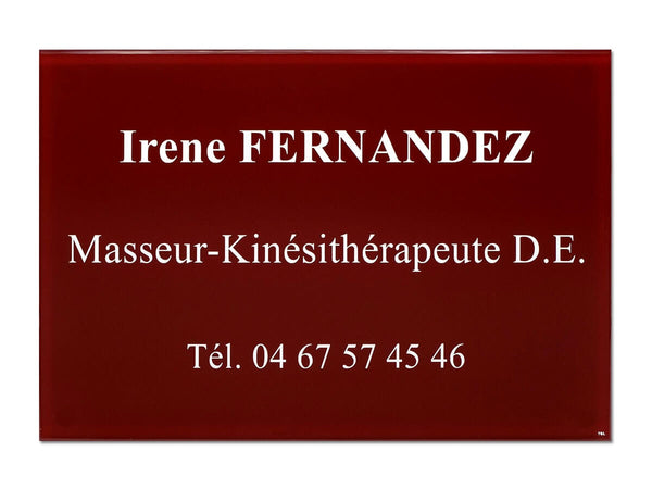 Plaque pro masseur kiné