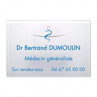 Plaque médecin Plexi quadri