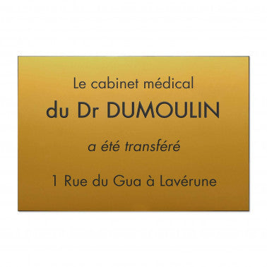 Plaque transfert de cabinet PVC