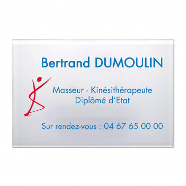 Plaque kiné en Plexi quadri