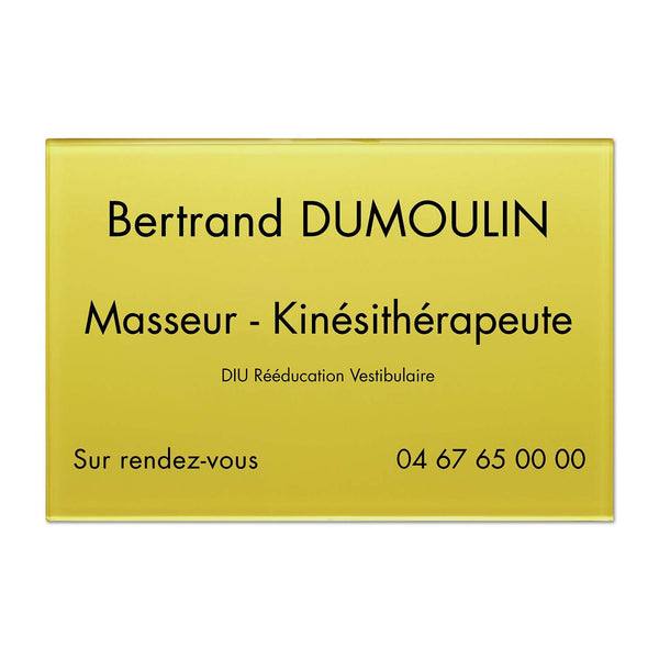 Plaque Kiné en plexiglass