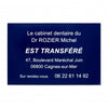 Plaque transfert de cabinet PVC