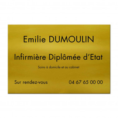 Plaque Infirmière en Aluminium