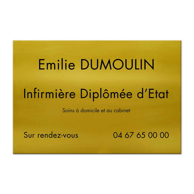 Plaque Infirmière en Aluminium