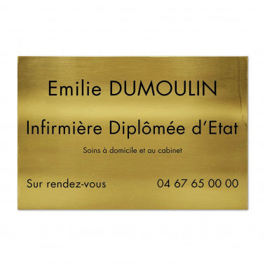 Plaque Infirmière en Laiton