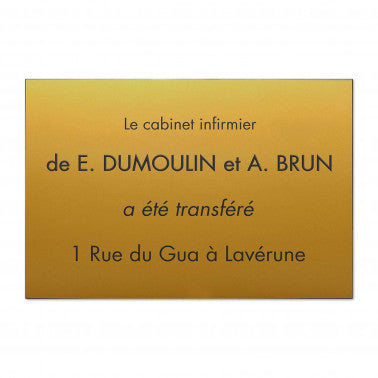 Plaque infirmière en plastique