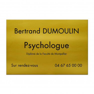Plaque Psychologue en Aluminium