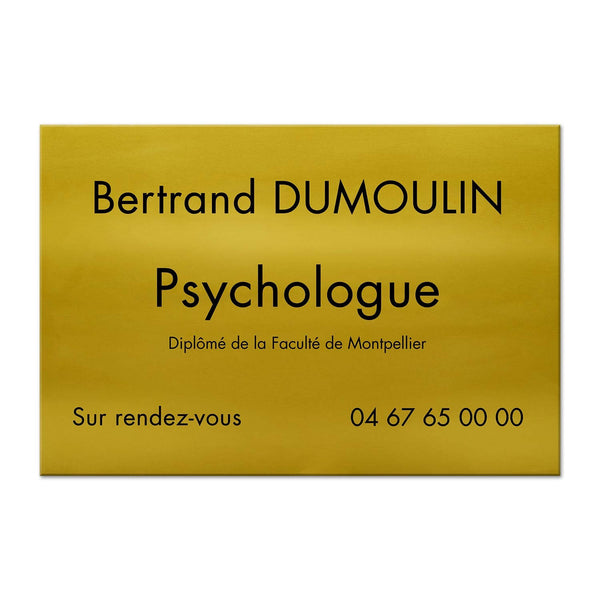 Plaque Psychologue en Aluminium
