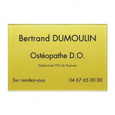 Plaque Ostéopathe en Plexiglass
