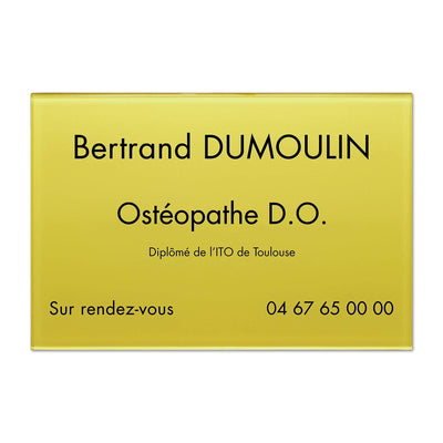Plaque Ostéopathe en Plexiglass