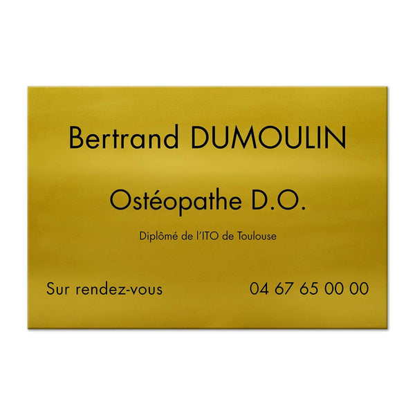 Plaque Ostéopathe en Aluminium