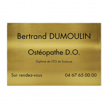 Plaque Ostéopathe en Laiton