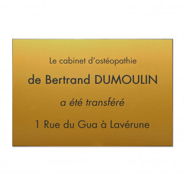 Plaque Ostéopathe en Plastique