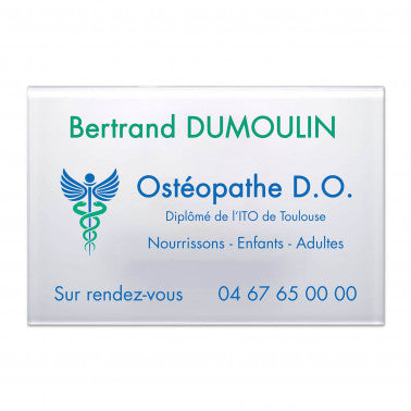 Plaque Ostéopathe en Plexi quadri