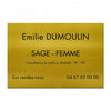 Plaque Sage-femme en Aluminium
