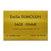 Plaque Sage-femme en Aluminium