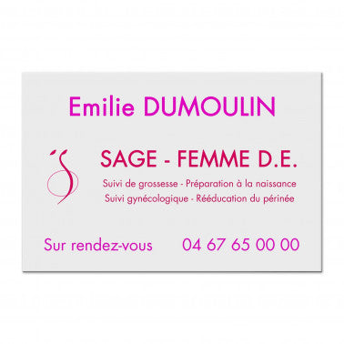 Plaque Sage-femme en Dibond quadri