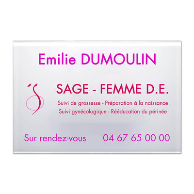 Plaque sage-femme en Plexi quadri