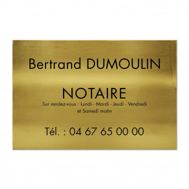 Plaque Notaire en Laiton